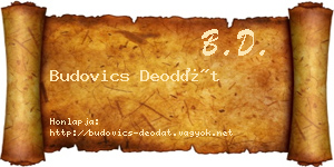 Budovics Deodát névjegykártya